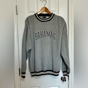 Gray Crewneck‎ Sweater with Bahamas Design